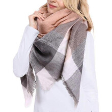 Écharpe longue et chaude pour femme, foulard tendance, automne-hiver, cape douce et confortable, rose