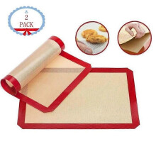 Lot de 2 tapis de cuisine en silicone rouge Marchelec