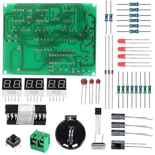 6-Digit DIY Digital Electronic Clock Kit AT89C2051 Chip Alarm Clock Kit PCB Soldering Practice Learning