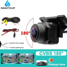 (180 degrés CVBS) Smartour CCD 180 degrés Fisheye Objectif Caméra de recul latérale avant de voiture