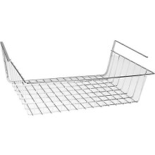 Cesta de almacenamiento para debajo del estante, para estantería, armario de cocina, color plateado