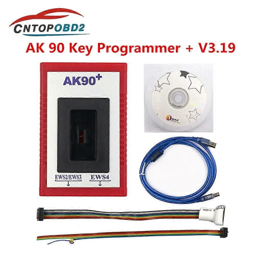 2022 För BMW Auto Key Programmer AK90 + För BMW EWS2/3/4 Key Code Reader Key Maker ak90 V3.19 With Car