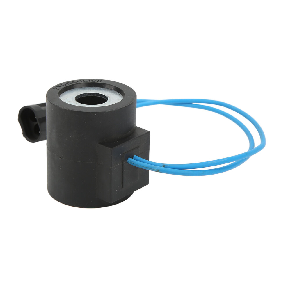 24V Electric Solenoid Coil For 300D 310D 315D Backhoe 2 Pin Replacement 7691339399489
