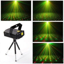 Mini proiettore DJ Disco Stage Lights R&G Party Laser Lighting Show Plug in (nero)