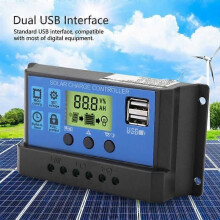 ESTINK 12V PWM Solar Charge Controller 12V 24V Dubbel USB Solar Panel Charge Controller LCD