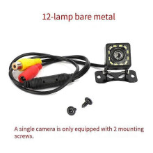 (12LED) Caméra de recul pour voiture IP68 étanche CCD4 LED Moniteur de sauvegarde automatique 170 degrés