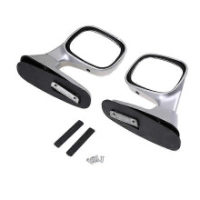 (Silver)POSSBAY 2st Universal Huva Sidobackspegel Svart Silver Vit Auto Exteriör Justerbar