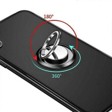 (silvery)Universal Finger Ring Holder Stand Grip 360 Degree Rotating for Mobile Phone Car Magnetic Mount