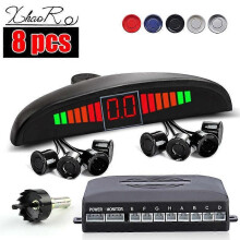 (Argento)Vehicle Parktronic per auto Sensore di parcheggio automatico Display retroilluminato a LED