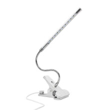 Lampada da tavolo da lettura con dimmer touch per la protezione degli occhi a LED (argento) con clip