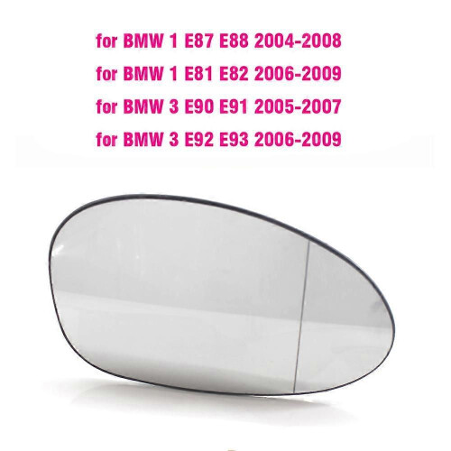 (Right-White)For BMW E90 Mirror Heated Side Mirror Glass Rearview Mirror For BMW E90 E91 E92 E93 M3