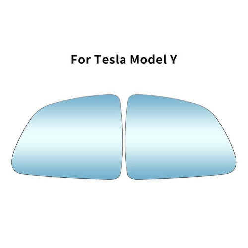 (Model Y BLUE)For Tesla Model Y Model 3 Wide-Angle Car Large Vision Rearview Mirror Heating Replacement