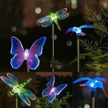 Lampada solare impermeabile a LED con luce colorata, decorazione da giardino e paesaggio, farfalla
