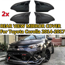 (Blanksvart) Bakre sidovy Backspegelskydd för Toyota Corolla 2014-2017 W/Signal Biltillbehör