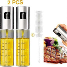 ChangM Olieverstuiver 2 stuks 100 ml, olieverstuiver, olijfolieverstuiver, fles van roestvrij staal