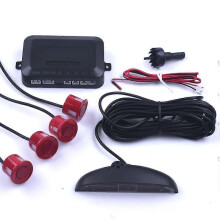 Sensore di parcheggio a LED Parktronic per auto (rosso) con 4 sensori, radar di parcheggio per retromarcia