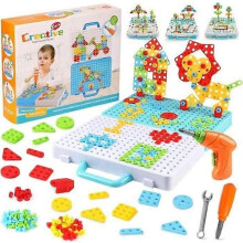 Children's Construction Set - 3D Mosaic Puzzle 276pcs - Electric Drill Toy - Boy Girl 3 4 5 6 Years