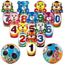 Set da bowling a forma di animale - ZGEER - Gioco da bowling per bambini - All'aperto - 10 birilli -