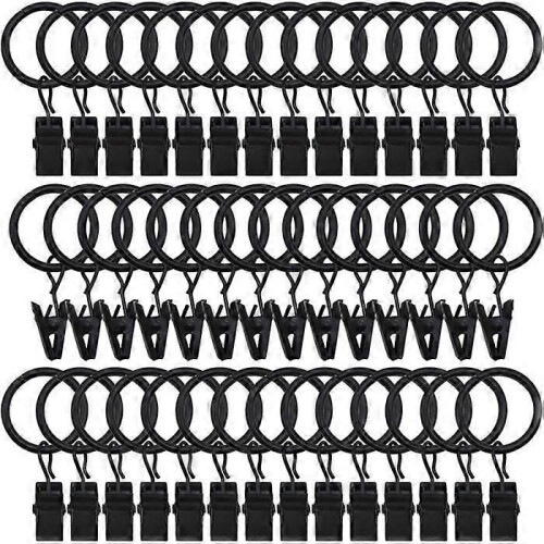 Curtain Rings - Unspecified - 42 Pack - Black - Vintage - Rustproof