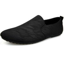 Loafers för män - Klassiska Oxford-läderskor i mocka - Svarta - Syntet