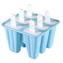 Moules à glace en silicone - WANGJIANGDA - 6 alvéoles - Réutilisables - Bleu