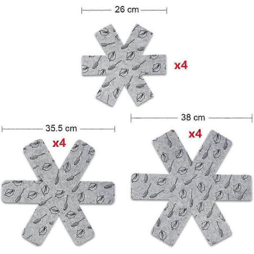 Pan Divider Pan Protector Interlayer Pads for Trays Dishes Woks Prevent Scratches Kitchen 12pcs 1