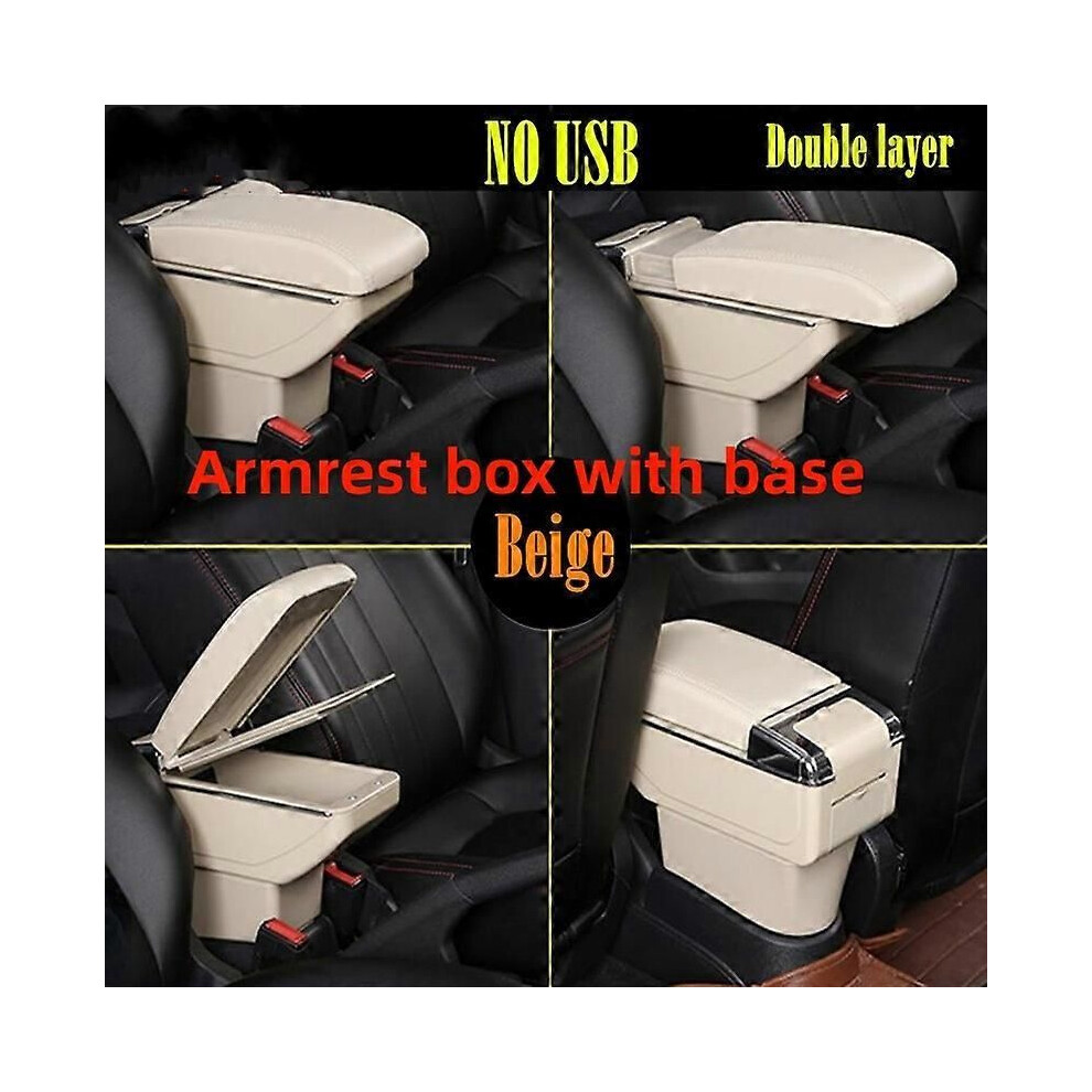 (B Beige No Usb) Per Ibiza 6J Ibiza 6L Box Bracciolo Per Seat Ibiza Bracciolo Auto Box Portaoggetti