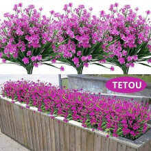Flores artificiales resistentes a los rayos UV que no se decoloran para decoración de interiores y exteriores