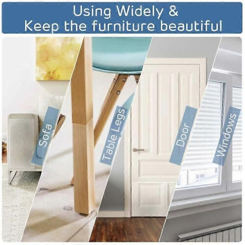 4pcs M+4pcs L Transparent Self-Adhesive Cat Scratching Post Sofa Anti-Scratch Protection 2