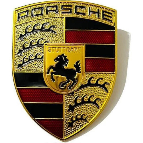 Emblem märke logotyp Porsche bilhuv metall