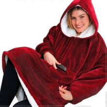 COPERTA - TRAPUNTA - QUADRATO Felpa con cappuccio in flanella con maniche, morbida coperta calda, vestito,