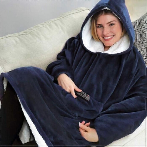 Flanell-Kapuzenpullover, weiches, warmes Deckenkleid, Sweatshirt, Pullover mit Ärmeln, dicke Samtdecke,