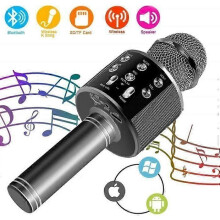 Kabelloses Karaoke-Mikrofon – Tragbares Bluetooth zum Singen von Kindern/Erwachsenen – Schwarz und Grau