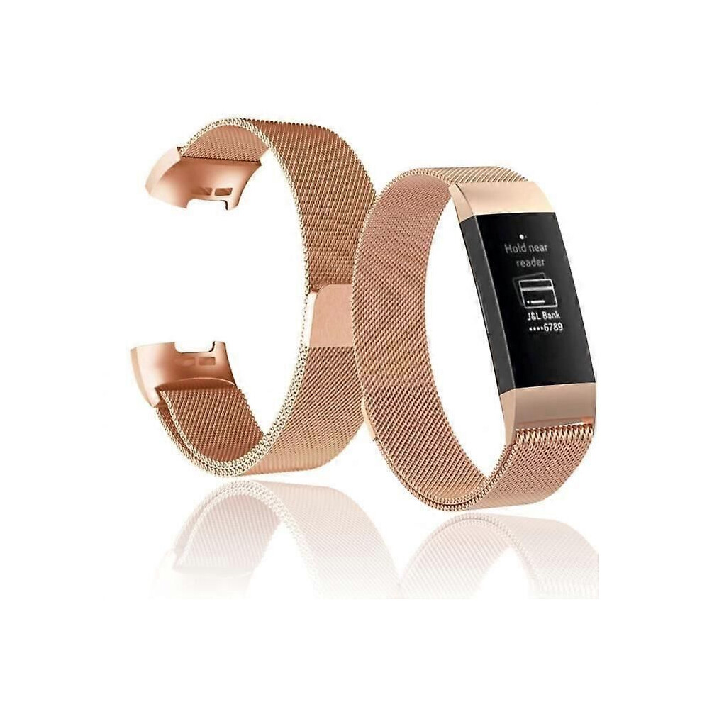 Bracelet milanais réglable en acier inoxydable compatible avec Fitbit Charge 3 et Fitbit Charge 4