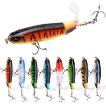 8st Whopper Plopper 11Cm 15G Flytande Popper Fiskedrag Artificiell hårdbete Wobbler Roterande svans
