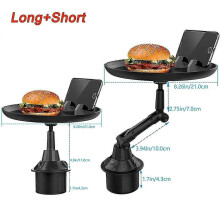 (Long and Short)Universal Car Cup Holder Tray Adjustable Car Tray Table Mobile Phone Holder Mount 360