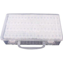 SODIAL 64 Grids Adjustable Plastic Jewelry Storage Box - White