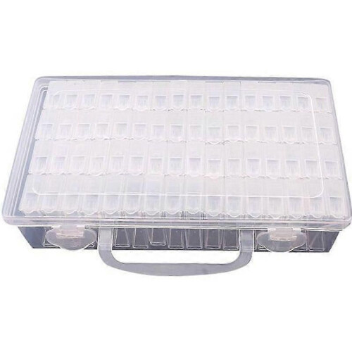 SODIAL 64 Grids Adjustable Plastic Jewelry Storage Box - White