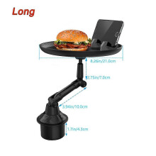 (Long)Universal Car Cup Holder Tray Adjustable Car Tray Table Mobile Phone Holder Mount 360 Swivel Arm
