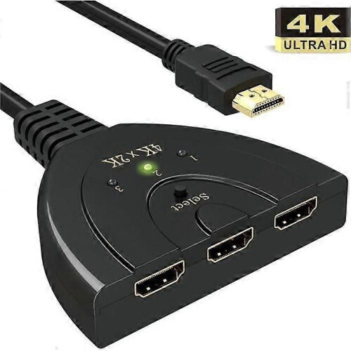 HDMI-switch - Ospecificerad - 4K - 3 portar - Stöder 3D - Ingen strömkabel krävs