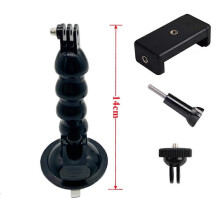 (4 Joints With Clip)Windshield Suction Cup Car Mount Bracket Flex Clamp Arm For GoPro hero 10 9 8 DJI