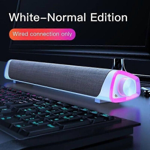 Bedraad wit - 3D Surround Soundbar Bluetooth 50 bekabelde computerluidsprekers stereo subwoofer