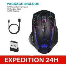24G Rechargeable Wireless Mouse Ergonomic Optical Mobile Mouse with Nano USB Receiver 6 Buttons 2400