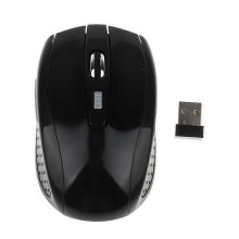 Wireless Optical Mouse - Portable 24G Mouse - Black - Detection Distance 10-15m - Resolution 400-1600CPI
