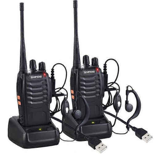 BaoFeng BF-888s Walkie Talkie - Long Range - USB Rechargeable - Headset - LED Torch