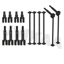 (Black 4 PCS Set)WLtoys 144001 124018 124019 Metal Front & Rear CVD Drive Shaft RC Car Upgrade Parts