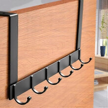 Porte-manteau - Non spécifié - 1 pièce - Noir - Installation facile - Pour porte standard