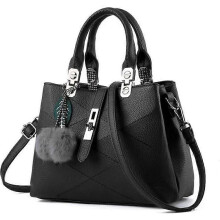 Women's leather handbag Women's shoulder bag Women's leather shoulder bag Women's bag - Black