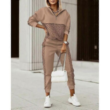 Ensemble survêtement femme - Marron - Manches longues - Indoor - Multisport