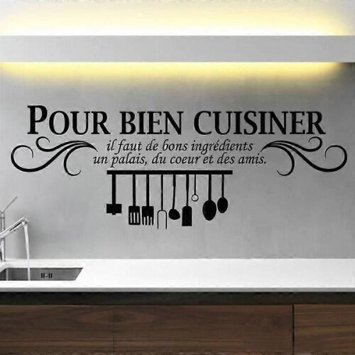 Kitchen wall stickers - Black - PVC - Size 40cm x 110cm